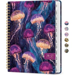 image:imagePlanner 20262027 Academic Monthly Weekly Spiral Calendar July 2026  June 2027 Hardcover Agenda Notebook with Tabs 85 x 11 Perfect for Students Teachers School amp Daily Planning  Twilight BloomWOcean Glow