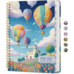 image:imagePlanner 20262027 Academic Monthly Weekly Spiral Calendar July 2026  June 2027 Hardcover Agenda Notebook with Tabs 85 x 11 Perfect for Students Teachers School amp Daily Planning  Twilight BloomTBalloon Valley