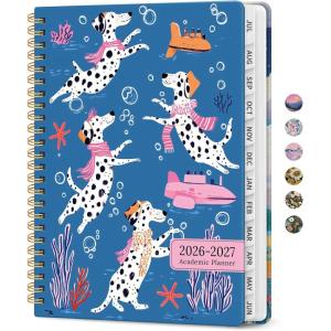 image:imagePlanner 20262027 Academic Monthly Weekly Spiral Calendar July 2026  June 2027 Hardcover Agenda Notebook with Tabs 85 x 11 Perfect for Students Teachers School amp Daily Planning  Twilight BloomUSubmerged Dalmatians