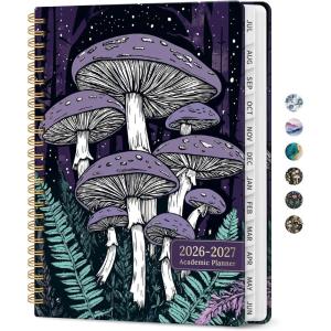 image:imagePlanner 20262027 Academic Monthly and Weekly Calendar Planner for Women July 2026  June 2027 Hardcover Pretty Agenda Planner Book with Tabs Spiral Daily Organizer for School Office Home Supplies 63 x 85  Blue FloralZEnchanted Fungi