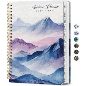 image:imagePlanner 20262027 Academic Monthly and Weekly Calendar Planner for Women July 2026  June 2027 Hardcover Pretty Agenda Planner Book with Tabs Spiral Daily Organizer for School Office Home Supplies 63 x 85  Blue FloralFDistant Peaks