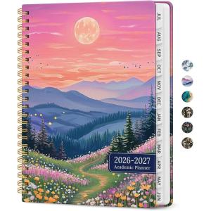 image:imagePlanner 20262027 Academic Monthly and Weekly Calendar Planner for Women July 2026  June 2027 Hardcover Pretty Agenda Planner Book with Tabs Spiral Daily Organizer for School Office Home Supplies 63 x 85  Blue FloralMDreamscape Hills