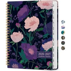 image:imagePlanner 20262027 Academic Monthly and Weekly Calendar Planner for Women July 2026  June 2027 Hardcover Pretty Agenda Planner Book with Tabs Spiral Daily Organizer for School Office Home Supplies 63 x 85  Blue FloralYPlum Reverie