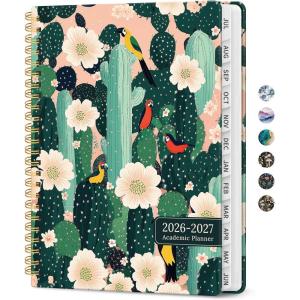 image:imagePlanner 20262027 Academic Monthly and Weekly Calendar Planner for Women July 2026  June 2027 Hardcover Pretty Agenda Planner Book with Tabs Spiral Daily Organizer for School Office Home Supplies 63 x 85  Blue FloralUDesert Garden