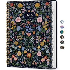 image:imagePlanner 20262027 Academic Monthly and Weekly Calendar Planner for Women July 2026  June 2027 Hardcover Pretty Agenda Planner Book with Tabs Spiral Daily Organizer for School Office Home Supplies 63 x 85  Blue FloralCGarden of Whimsy
