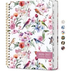 image:imagePlanner 20262027 Academic Year Monthly and Weekly Calendar Planner Jul 2026  Jun 2027 Hardcover Teacher Student Planning Agenda book with Tabs Perfect for School Office Supplies 63 x 85  Wild RoseLSongbird Bloom