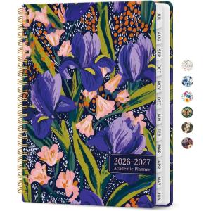 image:imagePlanner 20262027 Academic Year Monthly and Weekly Calendar Planner Jul 2026  Jun 2027 Hardcover Teacher Student Planning Agenda book with Tabs Perfect for School Office Supplies 63 x 85  Wild RoseVPetal Rhythm