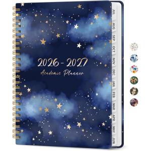 image:imagePlanner 20262027 Academic Year Monthly and Weekly Calendar Planner Jul 2026  Jun 2027 Hardcover Teacher Student Planning Agenda book with Tabs Perfect for School Office Supplies 63 x 85  Wild RoseJStarry Night