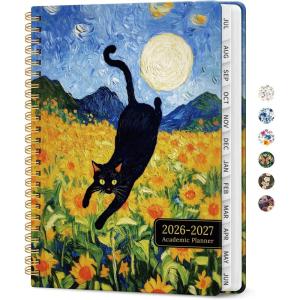 image:imagePlanner 20262027 Academic Year Monthly and Weekly Calendar Planner Jul 2026  Jun 2027 Hardcover Teacher Student Planning Agenda book with Tabs Perfect for School Office Supplies 63 x 85  Wild RoseZMidnight Stroll