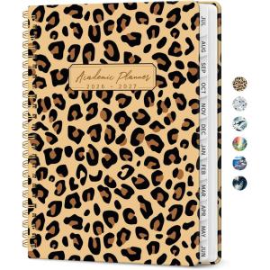 image:imagePlanner 20262027 Academic Year Monthly and Weekly Calendar Planner Jul 2026  Jun 2027 Hardcover Teacher Student Planning Agenda book with Tabs Perfect for School Office Supplies 63 x 85  Wild RoseBLeopard
