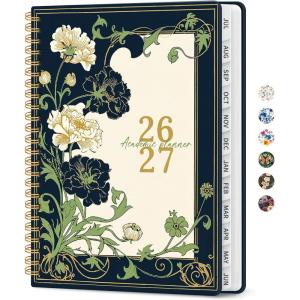 image:imagePlanner 20262027 Academic Year Monthly and Weekly Calendar Planner Jul 2026  Jun 2027 Hardcover Teacher Student Planning Agenda book with Tabs Perfect for School Office Supplies 63 x 85  Wild RoseZFloral Dream