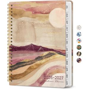 image:imagePlanner 20262027 Academic Year Monthly and Weekly Calendar Planner Jul 2026  Jun 2027 Hardcover Teacher Student Planning Agenda book with Tabs Perfect for School Office Supplies 63 x 85  Wild RoseHLandscape