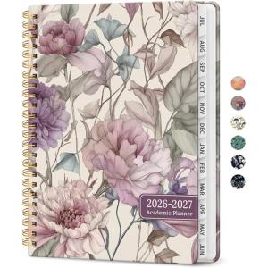 image:imagePlanner 20262027 Academic Year Weekly and Monthly Calender Planner from Jul 2026  Jun 2027 Spiral Bound School Planning Book Perfect for Teacher Student Women amp Men A5 63 x 85 HerbsNSoft Peony