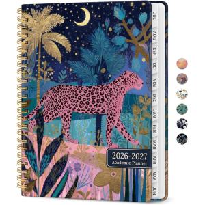 image:imagePlanner 20262027 Academic Year Weekly and Monthly Calender Planner from Jul 2026  Jun 2027 Spiral Bound School Planning Book Perfect for Teacher Student Women amp Men A5 63 x 85 HerbsOMidnight Jungle