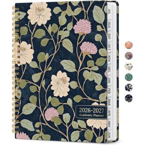 image:imagePlanner 20262027 Academic Year Weekly and Monthly Calender Planner from Jul 2026  Jun 2027 Spiral Bound School Planning Book Perfect for Teacher Student Women amp Men A5 63 x 85 HerbsSBlush Vines