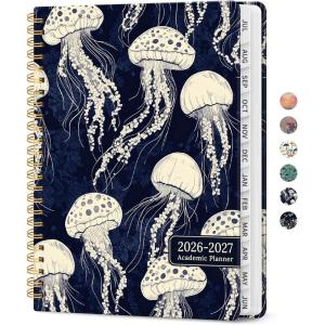 image:imagePlanner 20262027 Academic Year Weekly and Monthly Calender Planner from Jul 2026  Jun 2027 Spiral Bound School Planning Book Perfect for Teacher Student Women amp Men A5 63 x 85 HerbsGMidnight Jellyfish