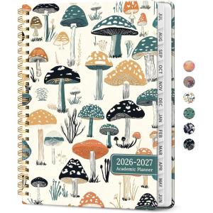 image:imagePlanner 20262027 Academic Year Weekly and Monthly Calender Planner from Jul 2026  Jun 2027 Spiral Bound School Planning Book Perfect for Teacher Student Women amp Men A5 63 x 85 HerbsEMushrooms Grove