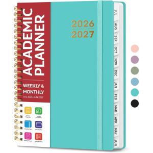 image:imagePlanner 20262027 for Women amp Men Set of 3 Academic Monthly and Weekly Calendar Planner Jul 2026  Jun 2027 A5 63 x 85 Teacher Student Planning Book with Tabs Ideal for Office School Supplies  Black Green PurpleBAquamarine