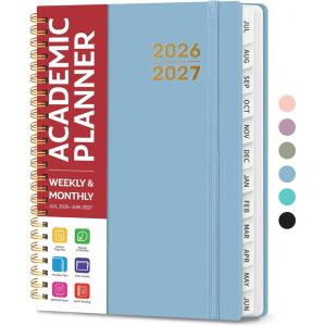 image:imagePlanner 20262027 for Women amp Men Set of 3 Academic Monthly and Weekly Calendar Planner Jul 2026  Jun 2027 A5 63 x 85 Teacher Student Planning Book with Tabs Ideal for Office School Supplies  Black Green PurpleGBaby Blue