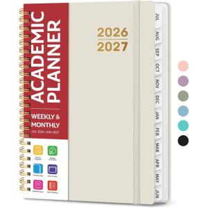 image:imagePlanner 20262027 for Women amp Men Set of 3 Academic Monthly and Weekly Calendar Planner Jul 2026  Jun 2027 A5 63 x 85 Teacher Student Planning Book with Tabs Ideal for Office School Supplies  Black Green PurpleHBeige