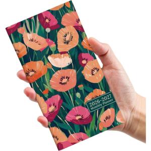 image:imagePocket Calendar 20262027 for Purse Two Year Monthly Planner Pocket Size Jan 2026 to Dec 2027 Monthly Planner Small Size 65 x 35  WildflowersGolden Blush