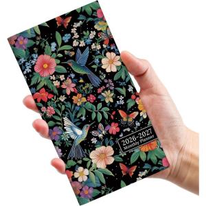 image:imagePocket Calendar 20262027 for Purse Two Year Monthly Planner Pocket Size Jan 2026 to Dec 2027 Monthly Planner Small Size 65 x 35  WildflowersHummingbird