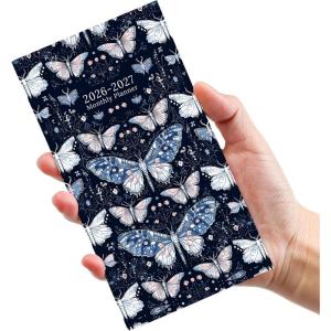 image:imagePocket Calendar 20262027 for Purse Two Year Monthly Planner Pocket Size Jan 2026 to Dec 2027 Monthly Planner Small Size 65 x 35  WildflowersMoonlight Butterflies
