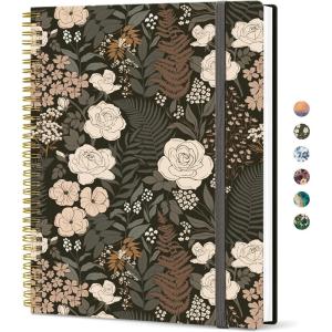 image:imageTaja Large Spiral Lined Journal for Women 85 x 11 Notebooks for Work Collge Ruled A4 Aesthetic Cute Journaling Notebooks for Writing Plastic Cover CelestialUWild Rose