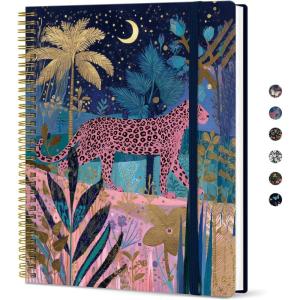 image:imageTaja Large Spiral Lined Journal for Women 85 x 11 Notebooks for Work Collge Ruled A4 Aesthetic Cute Journaling Notebooks for Writing Plastic Cover CelestialWMidnight Jungle
