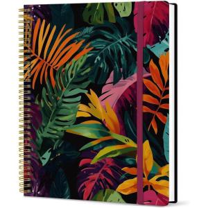 image:imageTaja Large Spiral Lined Journal for Women 85 x 11 Notebooks for Work Collge Ruled A4 Aesthetic Cute Journaling Notebooks for Writing Plastic Cover CelestialLTropical Palms