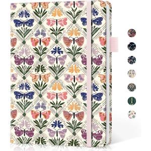 image:imageTaja Lined Journal Notebook for Women amp Men Hardcover Leather Journal for writing A5 College Ruled Notebook for Work amp Note Taking Perfect for Office School Home Supplies 160 Pages GardenBButterfly Patchwork