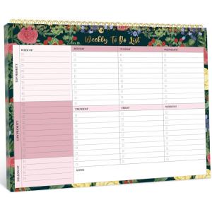 image:imageTaja Weekly To Do List Notepad with 52 Undated Sheets8511 Weekly Desk Planner for Women amp Man Work and Home 1 Pack Violet DreamjBerry Floral