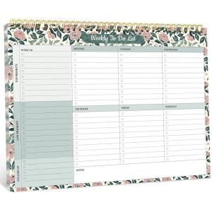 image:imageTaja Weekly To Do List Notepad with 52 Undated Sheets8511 Weekly Desk Planner for Women amp Man Work and Home 1 Pack Violet DreamkRose Meadow