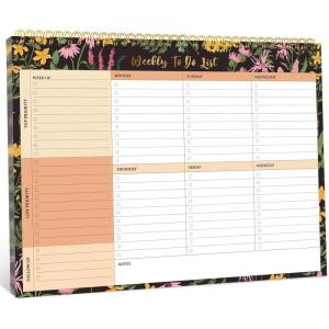 image:imageTaja Weekly To Do List Notepad with 52 Undated Sheets8511 Weekly Desk Planner for Women amp Man Work and Home 1 Pack Violet DreammAmber Garden