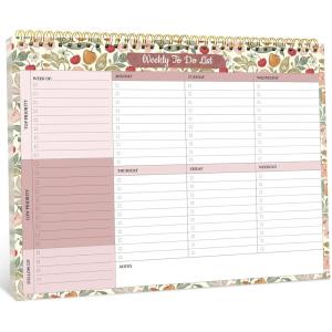 image:imageTaja Weekly To Do List Notepad with 52 Undated Sheets8511 Weekly Desk Planner for Women amp Man Work and Home 1 Pack Violet DreamnCherry Orchard