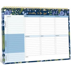 image:imageTaja Weekly To Do List Notepad with 52 Undated Sheets8511 Weekly Desk Planner for Women amp Man Work and Home 1 Pack Violet DreamrOcean Bloom