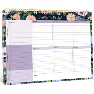 image:imageTaja Weekly To Do List Notepad with 52 Undated Sheets8511 Weekly Desk Planner for Women amp Man Work and Home 1 Pack Violet DreamtLavender Dream