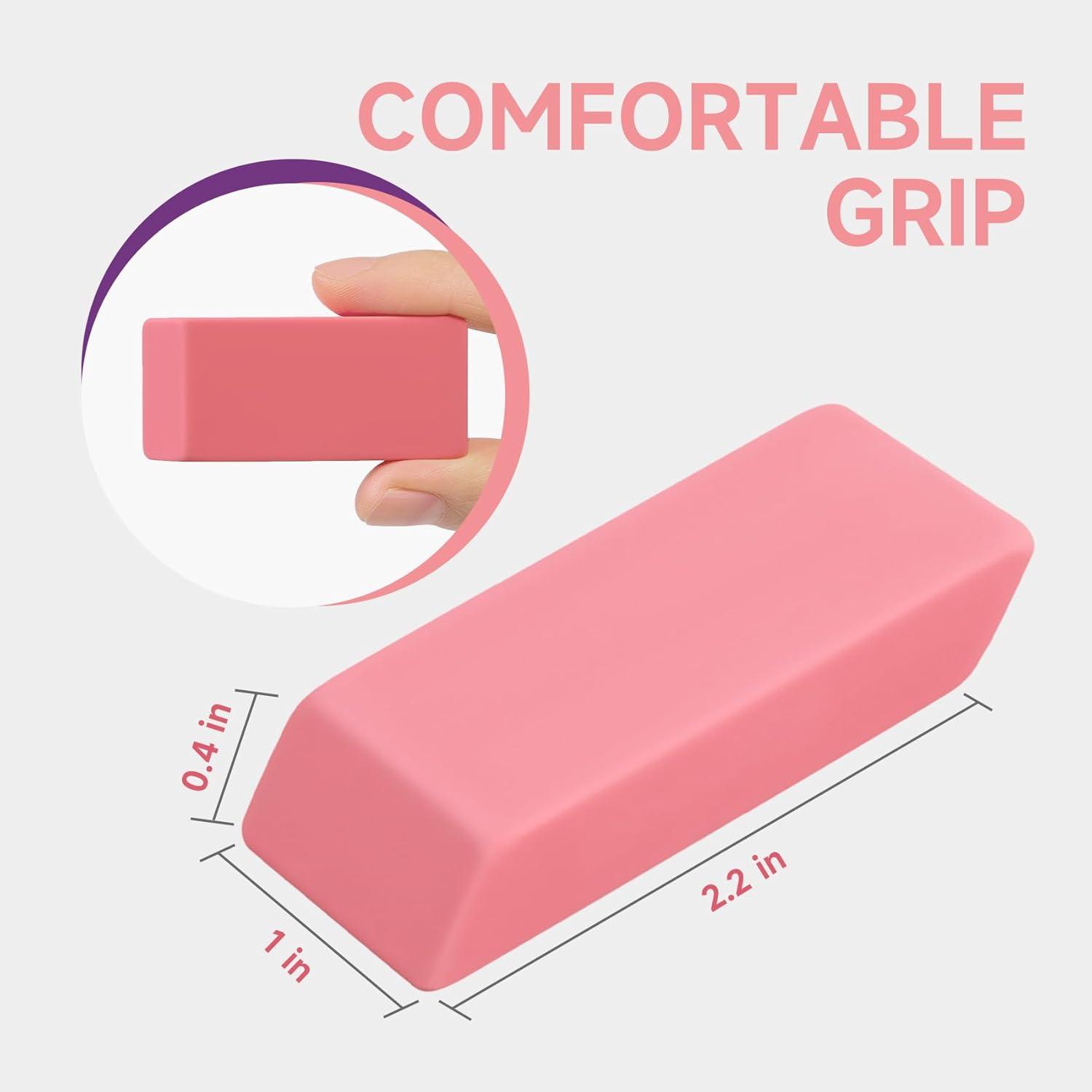 image:image144 Pack Pink Erasers Bulk Large Pencil Erasers for School Classroom Teacher Homeschool and Office SuppliesPink