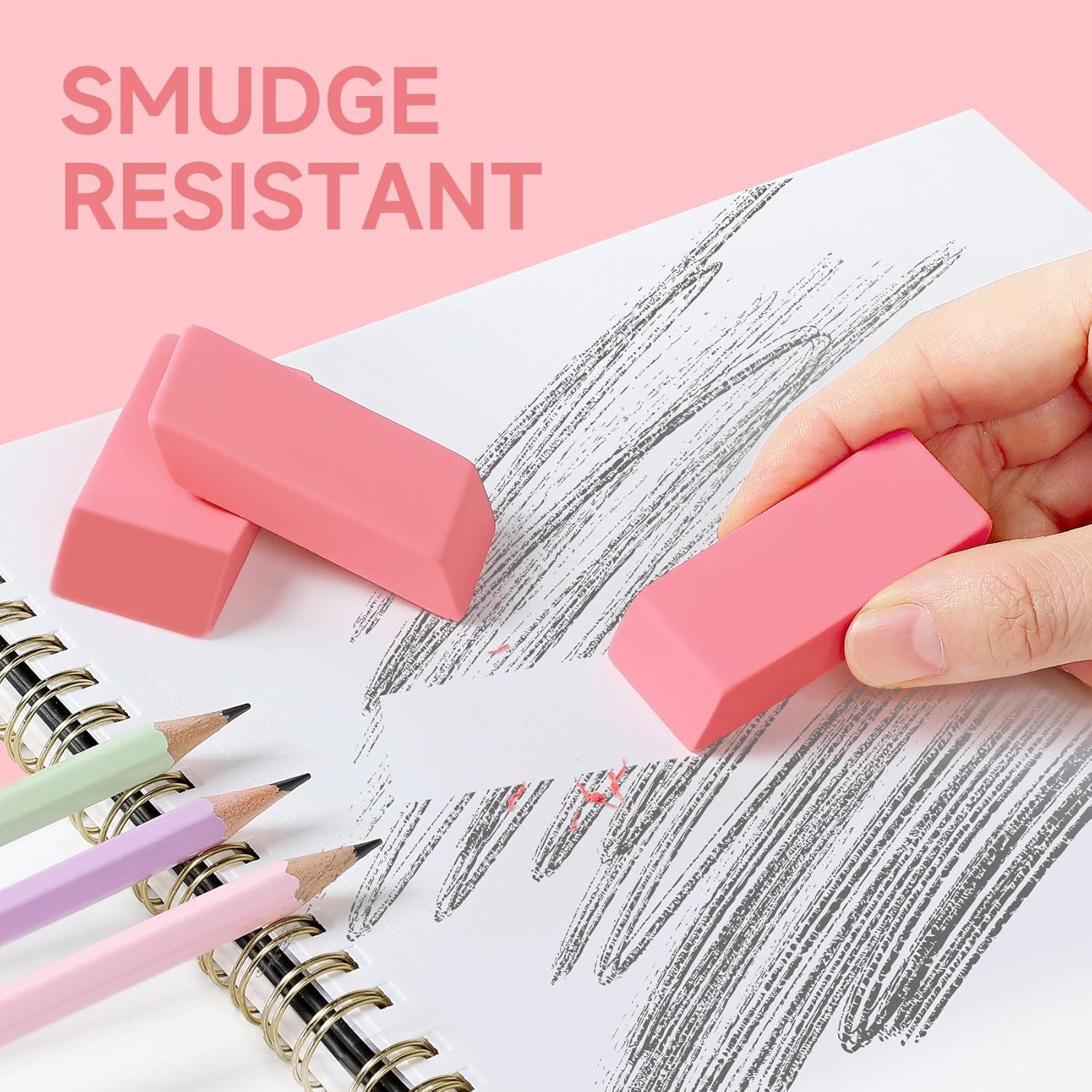 image:image144 Pack Pink Erasers Bulk Large Pencil Erasers for School Classroom Teacher Homeschool and Office SuppliesPink
