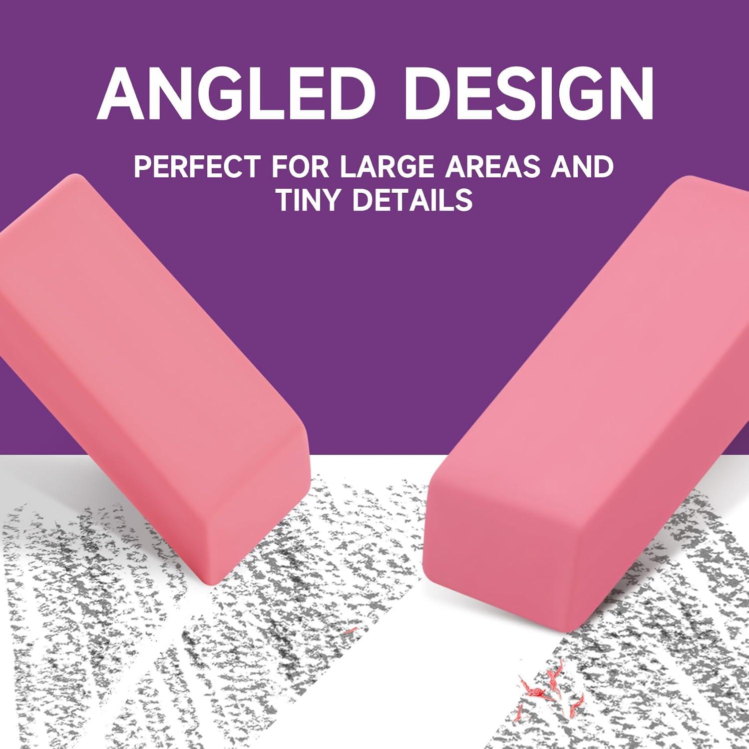 image:image144 Pack Pink Erasers Bulk Large Pencil Erasers for School Classroom Teacher Homeschool and Office SuppliesPink