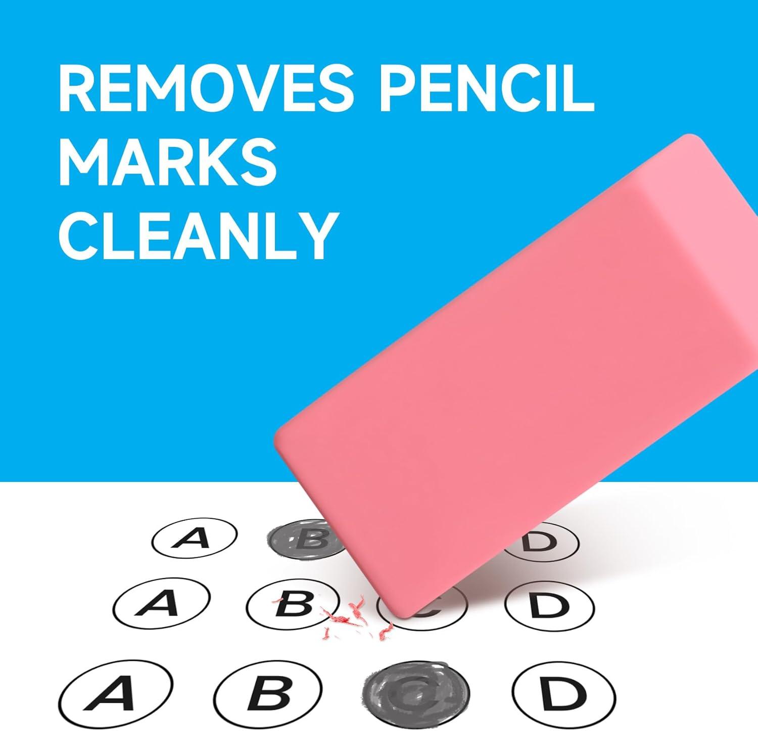 image:image144 Pack Pink Erasers Bulk Large Pencil Erasers for School Classroom Teacher Homeschool and Office SuppliesPink