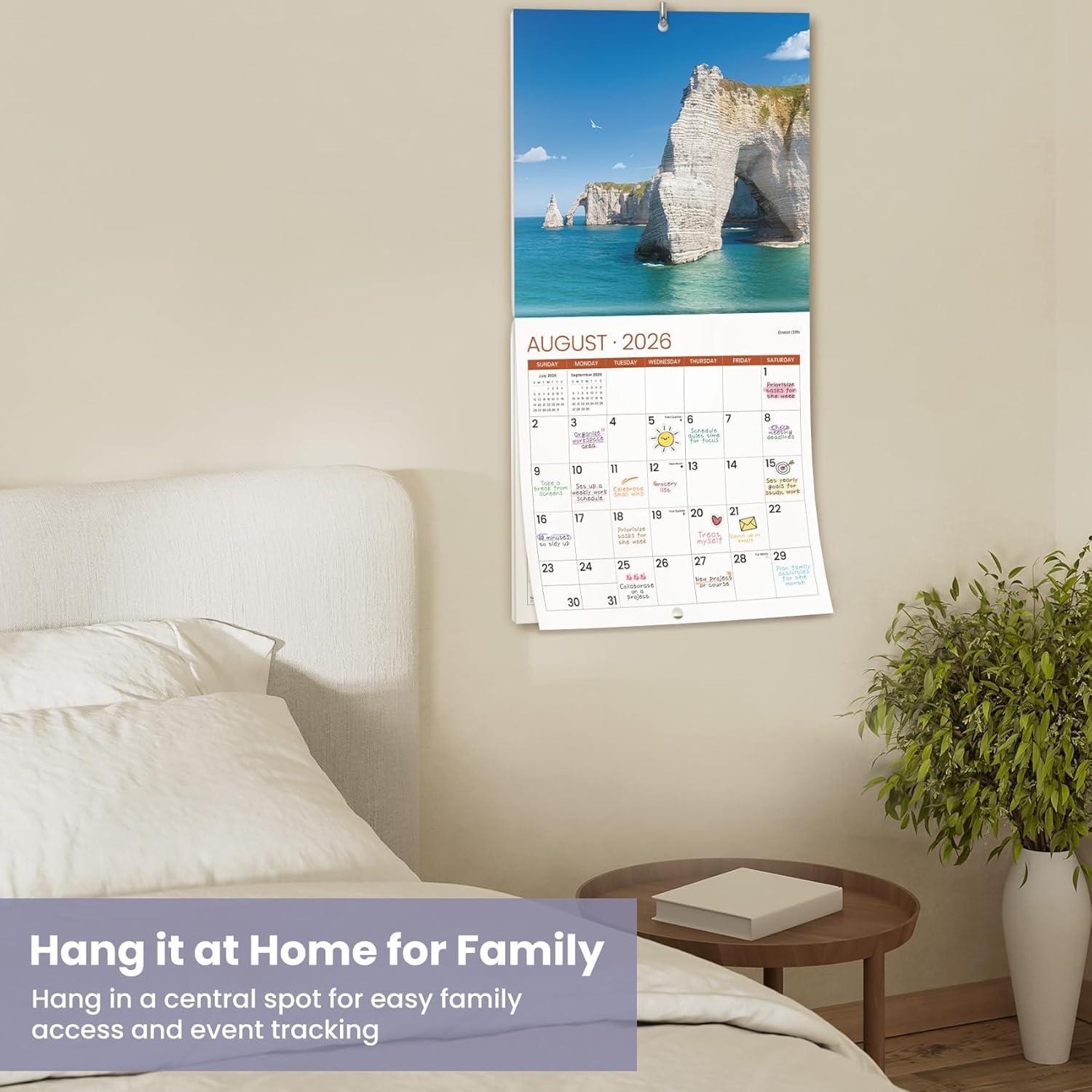 image:image2026 Calendar Beach Monthly Wall Calendar 2026 Runs from Nov 2025 Dec 2026 Hanging Wall Calendar 116 x 24Opened Full Page Layout for Organizing Perfect PresentNFrance