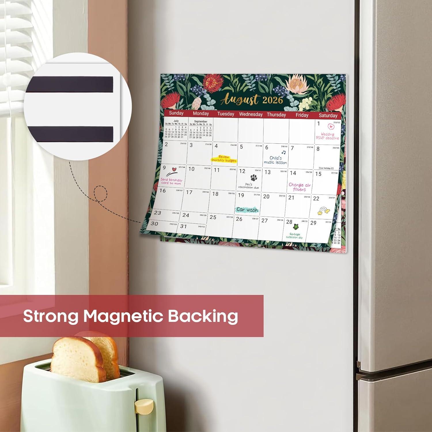 image:imageAesthetic 20262027 Magnetic Calendar for Refrigerator 21Month Fridge Calendar Magnet from April 2026 to December 2027 Greenery Design for Easy OrganizingeMidnight Garden