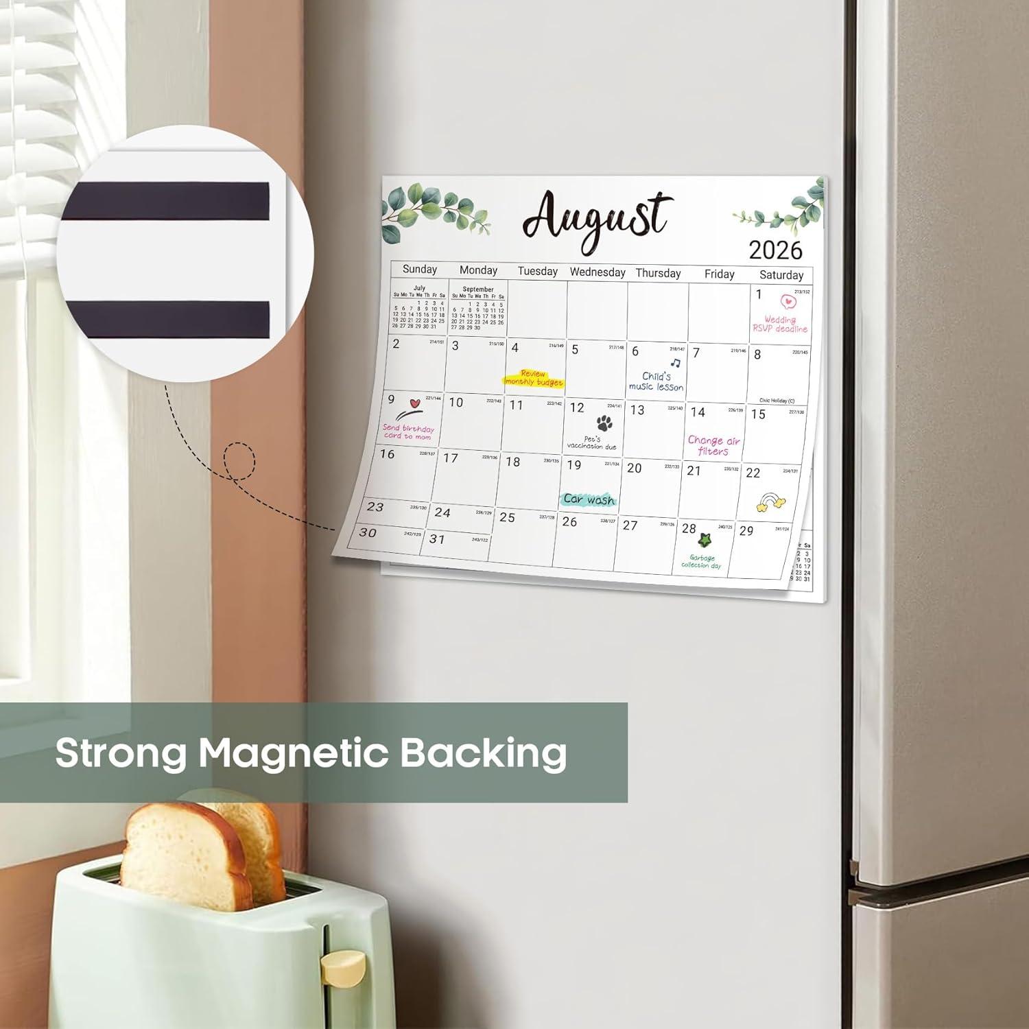 image:imageAesthetic 20262027 Magnetic Calendar for Refrigerator 21Month Fridge Calendar Magnet from April 2026 to December 2027 Greenery Design for Easy OrganizingaNature