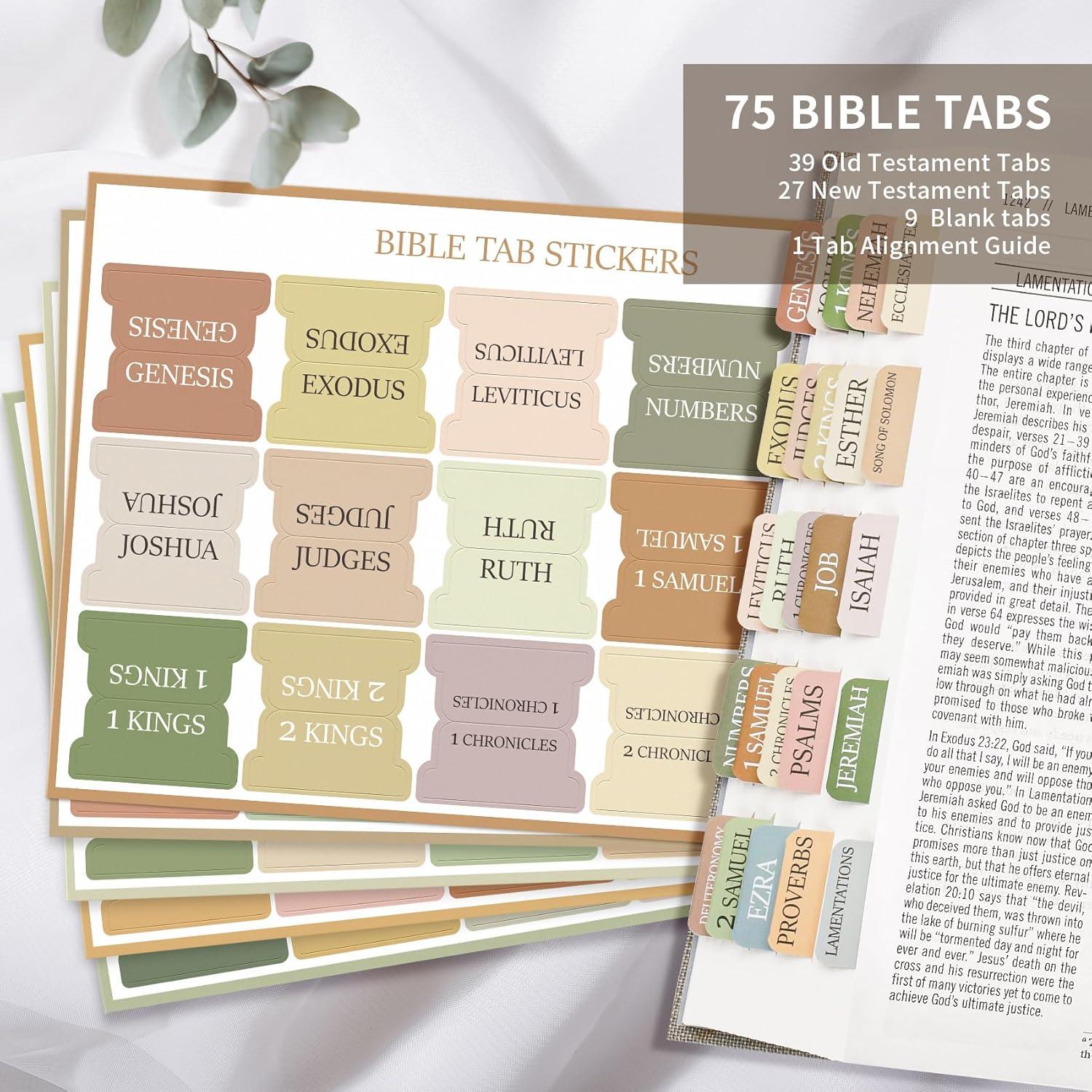 image:imageBible Tabs for Women amp Men Laminated Bible Tabs for Study Bible Large Print Neutral Bible Tabs for Easy Navigation Boho Theme Bible Index TabsA Boho
