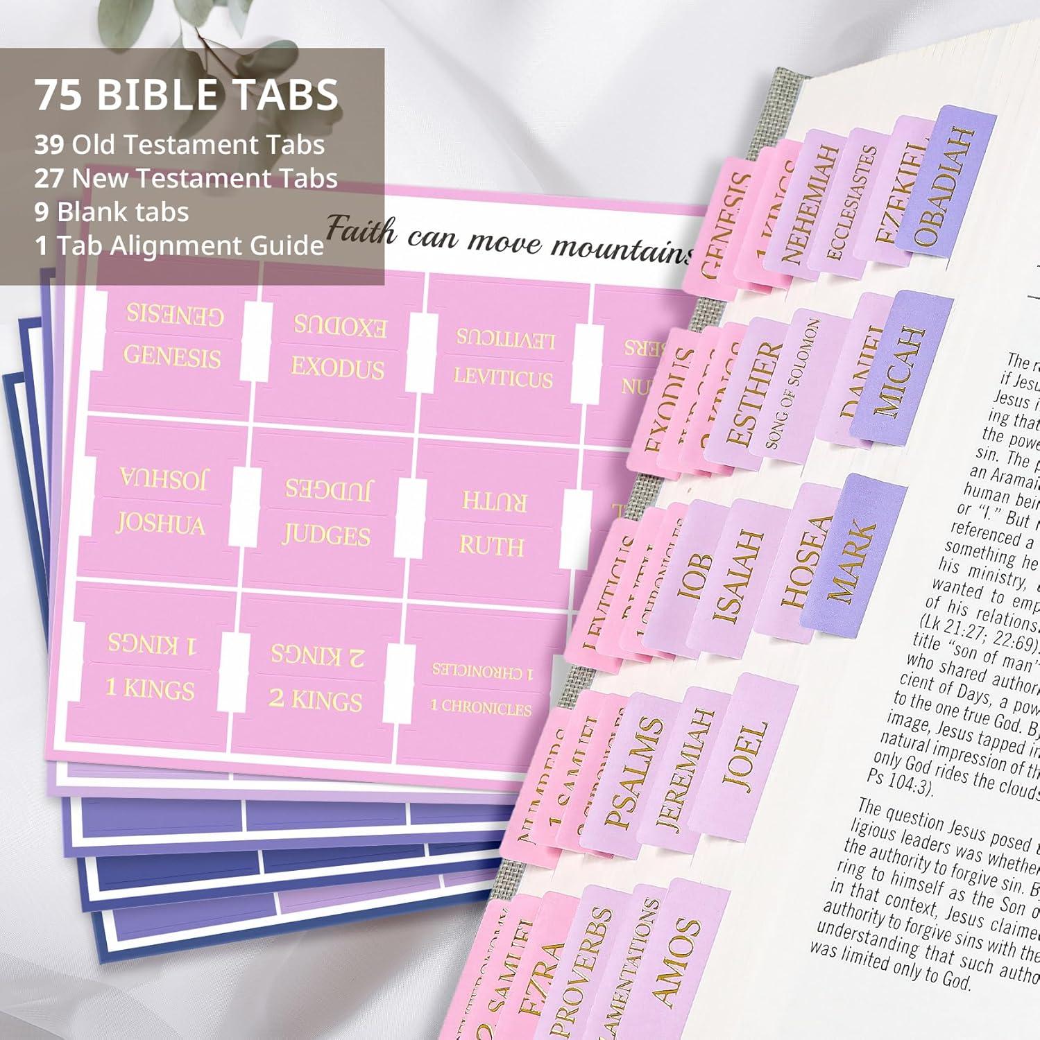 image:imageBible Tabs for Women amp Men Laminated Bible Tabs for Study Bible Large Print Neutral Bible Tabs for Easy Navigation Boho Theme Bible Index TabsEviolet Ombre