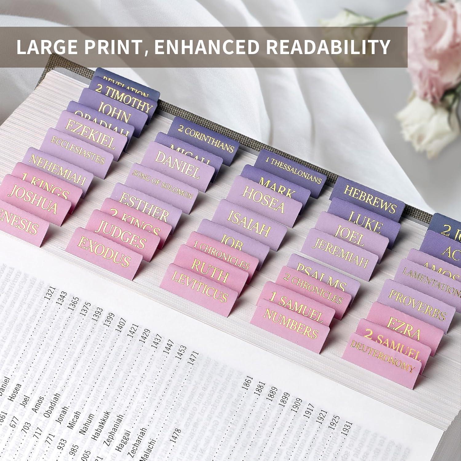 image:imageBible Tabs for Women amp Men Laminated Bible Tabs for Study Bible Large Print Neutral Bible Tabs for Easy Navigation Boho Theme Bible Index TabsEviolet Ombre