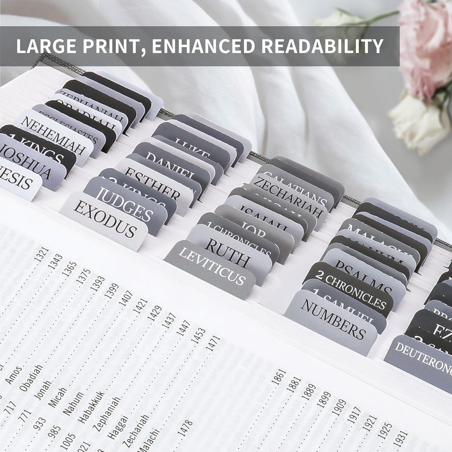 image:imageBible Tabs for Women amp Men Laminated Bible Tabs for Study Bible Large Print Neutral Bible Tabs for Easy Navigation Boho Theme Bible Index TabsHgray