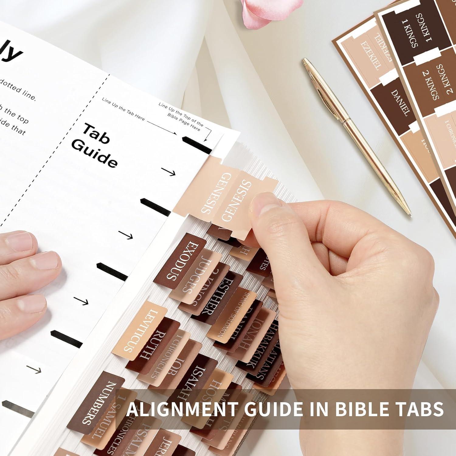 image:imageBible Tabs for Women amp Men Laminated Bible Tabs for Study Bible Large Print Neutral Bible Tabs for Easy Navigation Boho Theme Bible Index TabsKbed of Oak