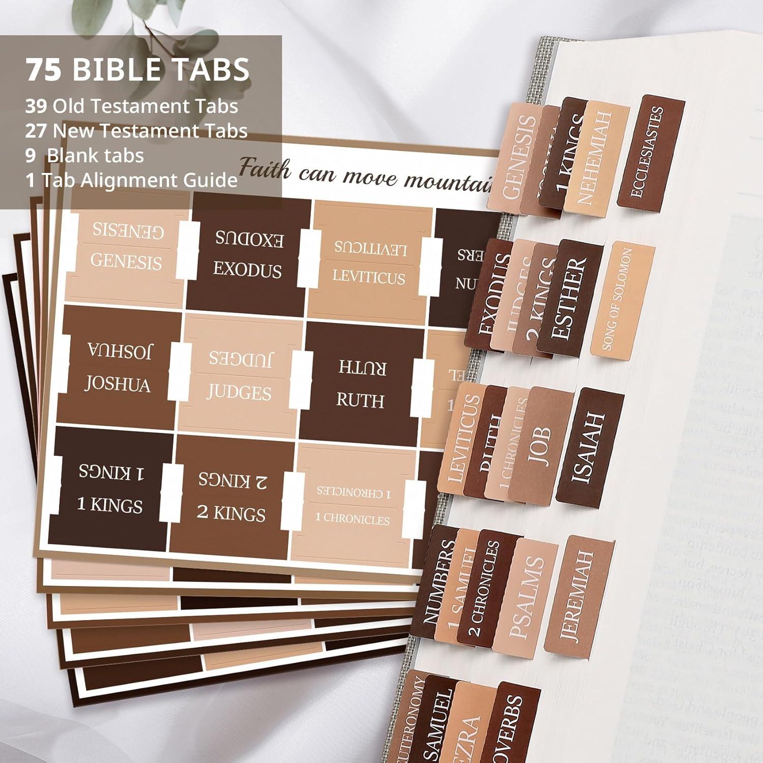 image:imageBible Tabs for Women amp Men Laminated Bible Tabs for Study Bible Large Print Neutral Bible Tabs for Easy Navigation Boho Theme Bible Index TabsKbed of Oak